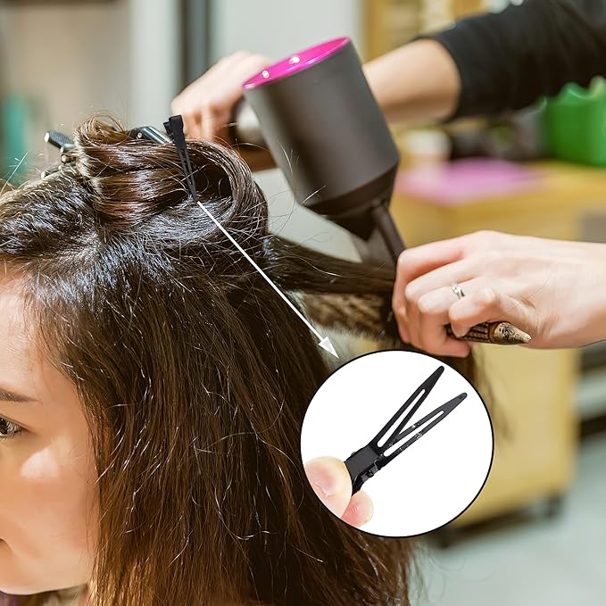 Qearl 120 PCS 1.77" Single Prong Curl Clips Black Curl Pins Duckbill Clips Metal Alligator Clips for Hair Extensions Styling (Black)