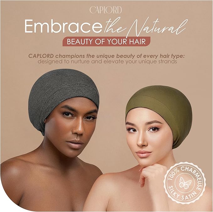 CAPLORD Satin Bonnet for Sleeping, Curly Hair Wrap Sleep for Men, Adjustable Silk Beanies for Women, Silk Hair Bonnet