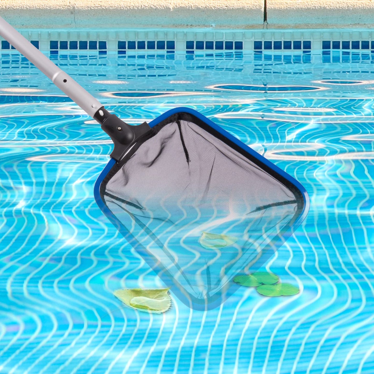 POOLAZA Ultra Fine Mesh Pool Skimmer Net with Aluminum Frame, Aluminum Pool Net for Cleaning Efficiently, Durable Pool Skimmer Net Fine Mesh Ideal for Fine Debris Removal, Fine Mesh Pool Net Skimmer