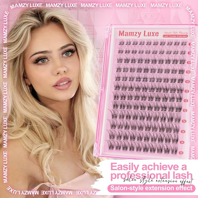 Wispy Lash Clusters Natural 8-14MM Eyelash Clusters CC Invisible Band Short Curly Cluster Eyelash Extensions DIY Versatile Eye Lashes Clusters Extension by MAMZY LUXE