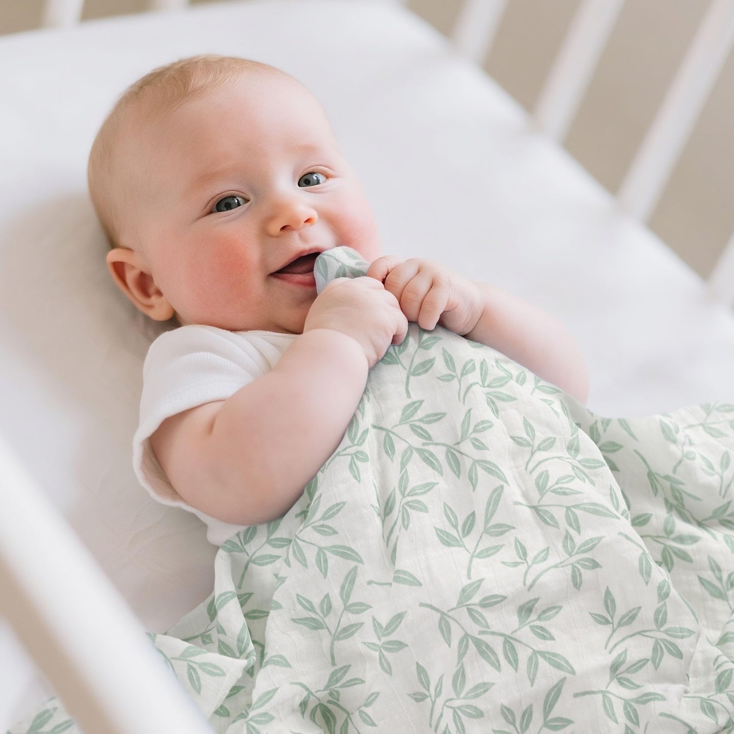CIVARUA KIDS Muslin Swaddle Blankets for Newborn, 4 Pack Cotton Baby Blankets Neutral, Large 31.5 x 43.3 Breathable Soft Receiving Blanket, Essentials Swaddle Wrap Burping Clothes, Sage Green