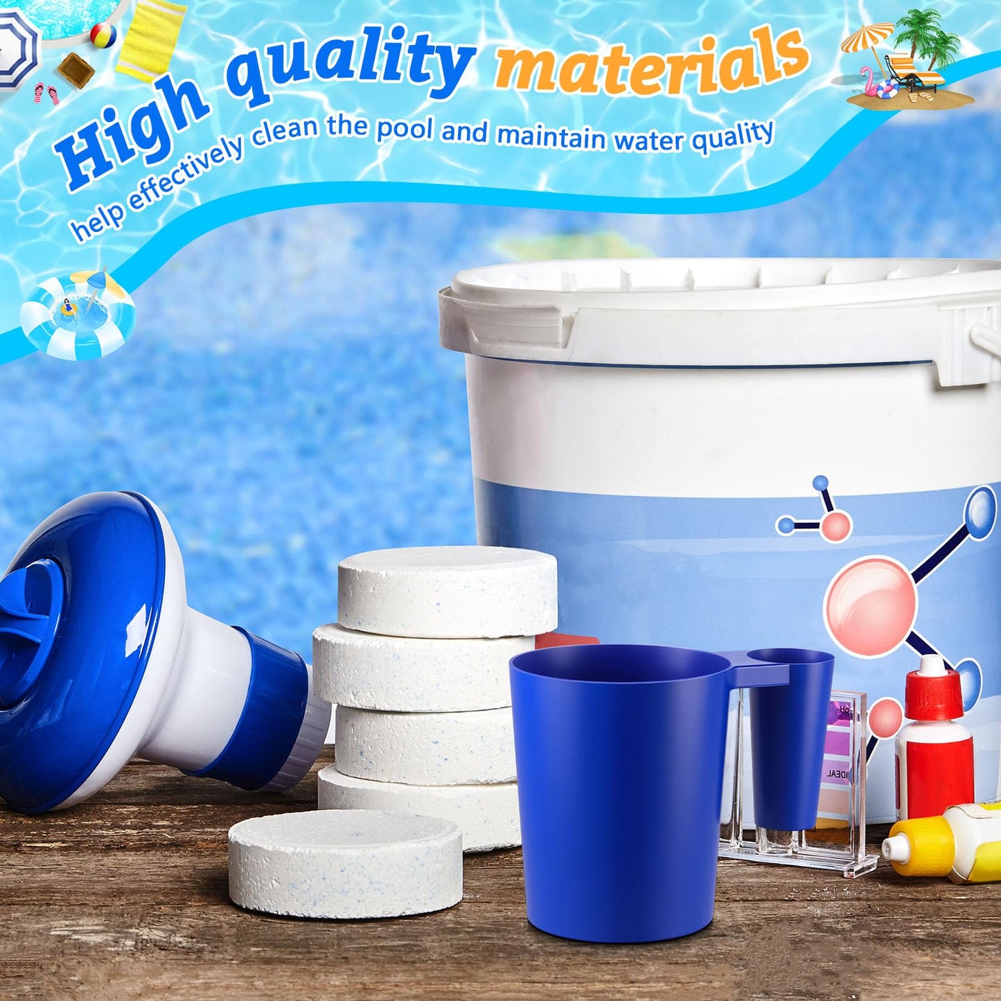 Relaxweex 2 Pack De Pool Filter Powder Scoop 1 Pound Pool Chemical Scoop De Measuring Cup with Handle Maintenance Tool for Dry Filter Media Powder and Spa, 6.88 x 4.32 x 5.23 Inch(Blue)