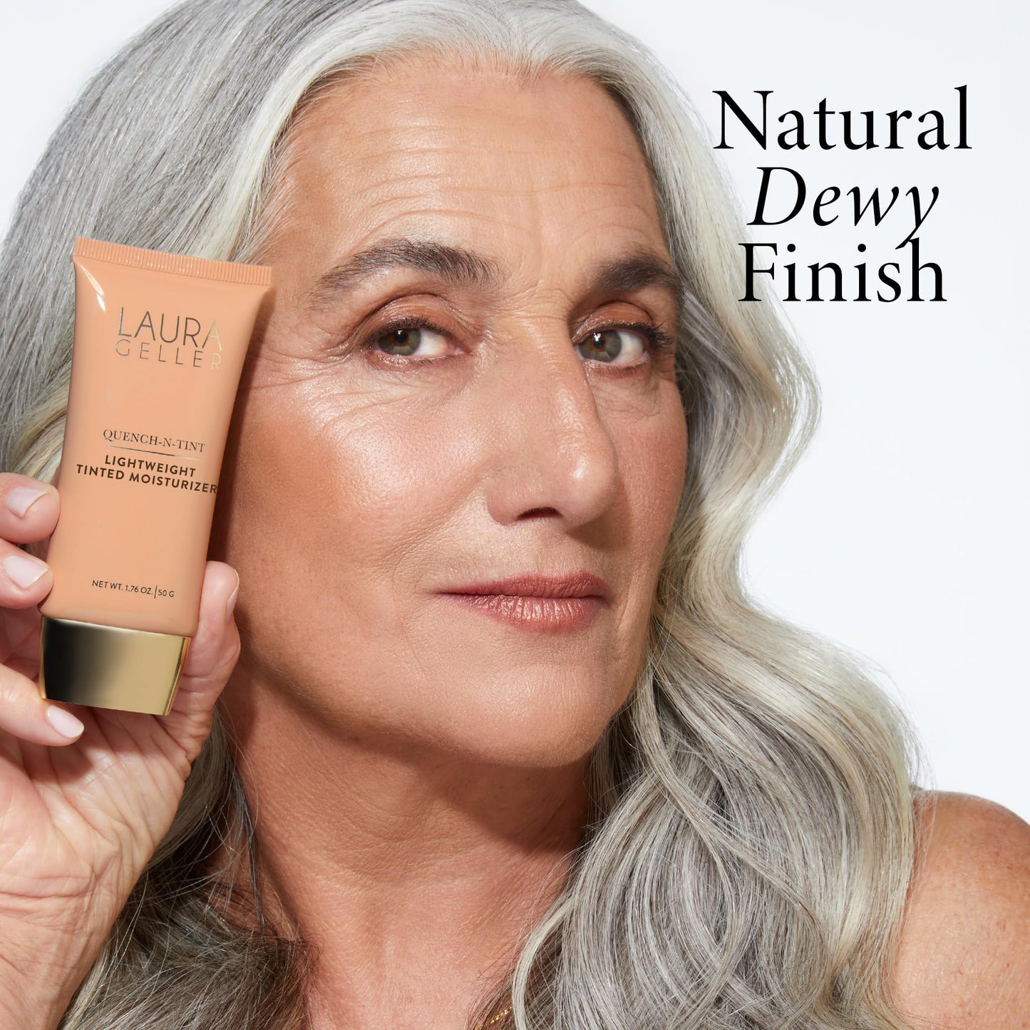 LAURA GELLER NEW YORK Quench-n-Tint Tinted Moisturizer - Sheer to Light Buildable Coverage - Natural Glow Finish - Lightweight Formula with Hyaluronic Acid, 03 Light/Medium