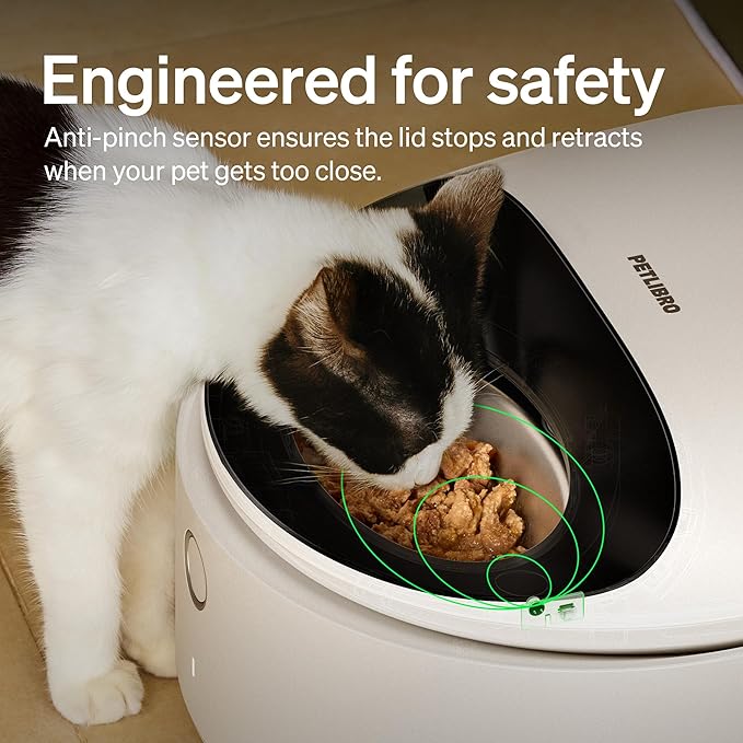 PETLIBRO Automatic Cat Feeder Wet Food with Stainless Steel Bowl, Refrigerated Auto Cat Feeder with Semiconductor Cooling, 3 Fresh Meals for 3 Days, App-Controlled Pet Food Dispenser, Easy to Clean