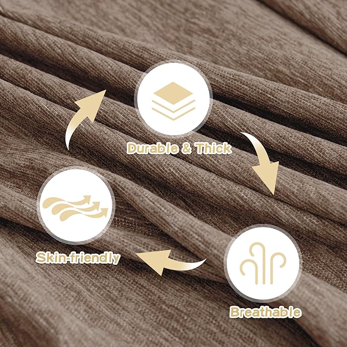 MYSKY HOME Couch Cover Sofa Covers Couch Covers for 3 Cushion Couch Sofa Pet Friendly, L Shaped Couch Cover Sectional Couch Covers Non Slip Dogs Furniture Protector for Kids, Dogs, 91"x134", Sand