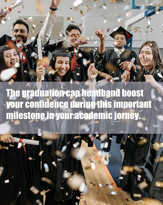 2 Pack Clear Graduation Cap Headband Secures Decorations Holder Grad Cap Headband Insert Hat Anti-Slip Accessories for Graduates Gift
