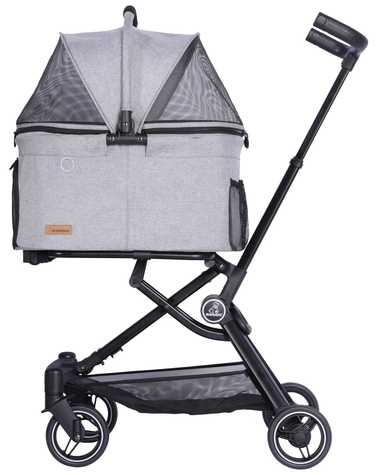 ROODO 2026 Upgraded Version 3 in 1 Dog Cat Stroller with Detachable Carrier Lightweight Folding Portable All Terrain Pet Travel System Puppy Kitty Doggie Bunny Stroller for 30lbs (Light Grey)