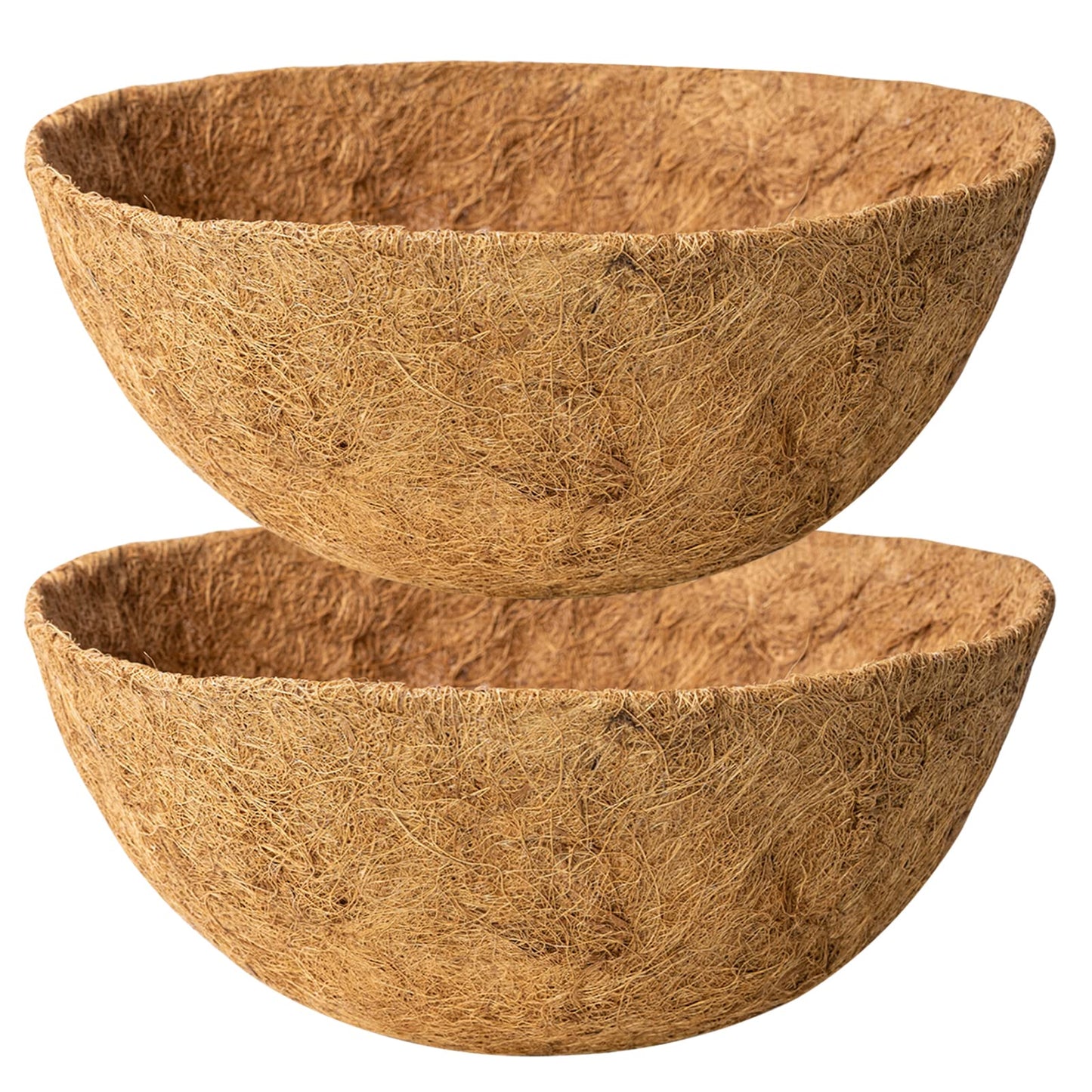 Karlliu 2 Pack 16 Inch Round Replacement Coco Liners for Hanging Basket Natural Coconut Fiber Liner for Flower Planter Coco Coir Pots for Outdoor Garden Plants
