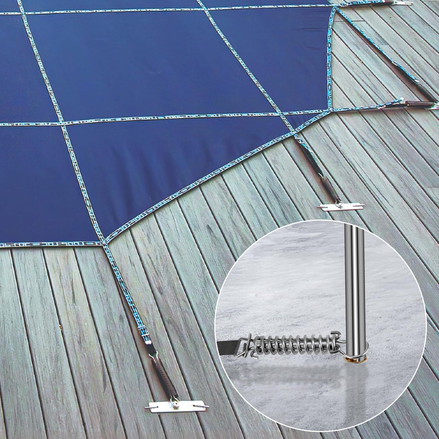 31-1/2 inch Pool Cover Tool, Extra Long Pool Cover Installation Tool, Swimming Pool Safety Cover Installation and Removal Rod Tool, Suitable for All Standard Pool Cover Anchors