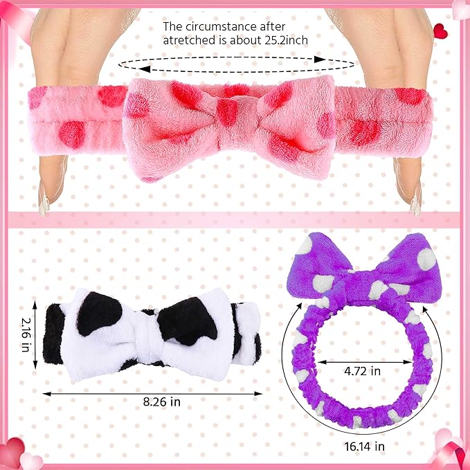 WSYUB 3PCS Spa Headbands, Headbands for Face Washing, Makeup Skincare Headband for Girls Women Spa Birthday Party