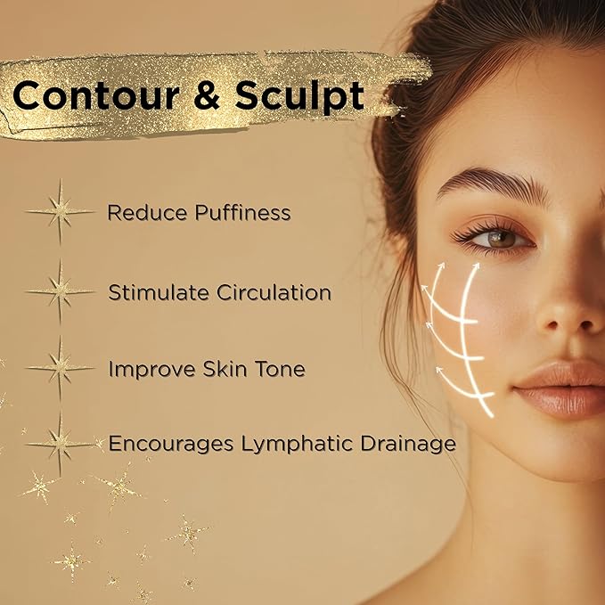 ICON Lymphatic Contour Brush for Face, Face Sculpting Tool for Lymphatic Drainage, Ultra Soft Bristles, Dry Brush, Helps Reduce Look of Puffiness (4 Pack)