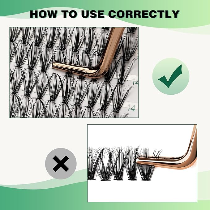 KEYYOU Lash Clusters 300pcs Individual Lashes 30D 0.07D Curl 16mm DIY Eyelash Extension Large Tray Volume Soft&Natural Cluster Lashes(30D-0.07D,16Ã¯Â¼Â