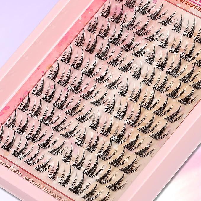 Lash Clusters Manga Lash Clusters Kit Anime Eyelash Clusters Wet-Look Clear Band Fairy Lashes Pack C Curl Spiky Individual Lashes Clusters Lash Glue Lash Tweezers