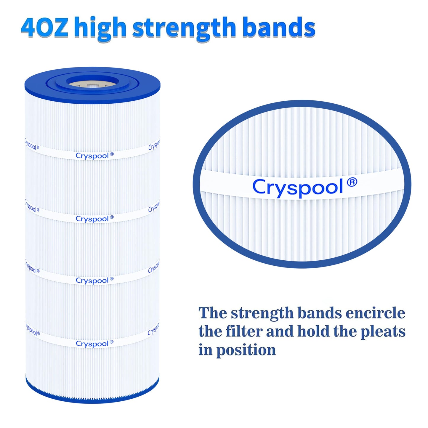 Cryspool® C150S Filter Compatible with CX150XRE, SwimClear C150S, cs150e, C-9441, PA150S, 150 Sq. Ft Pool Filter Cartridge, 1 Pack