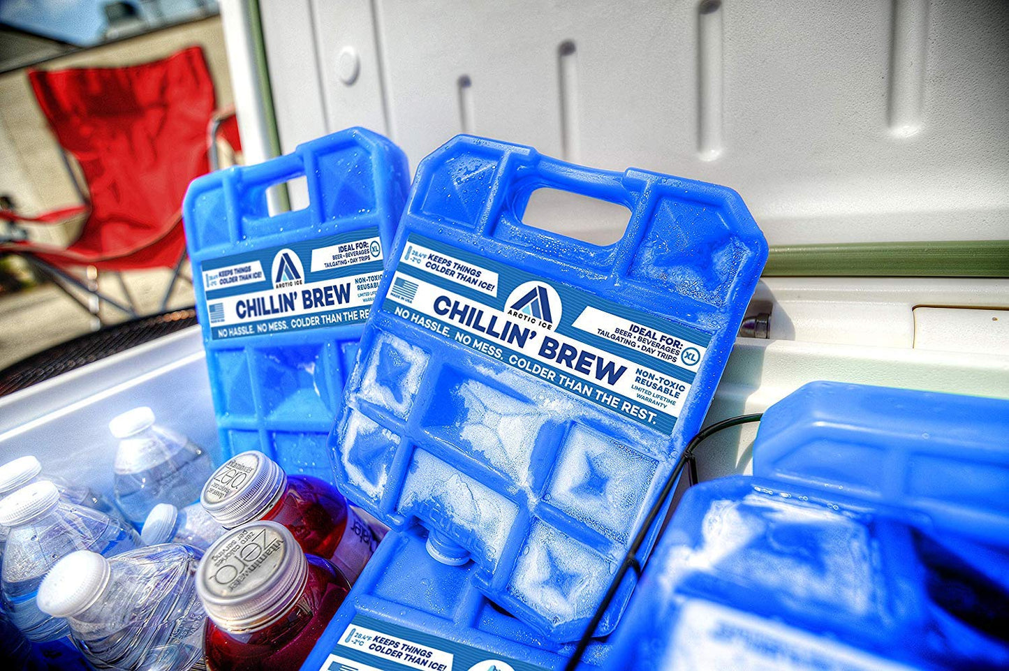 Arctic Ice Chillin' Brew Series Long Lasting High Performance Ice Pack for Beer, Beverages, Tailgating, Day Trips and More - Freezes at 28 Degrees (2-Pack) (X-Large 5 LBS (2-Pack))