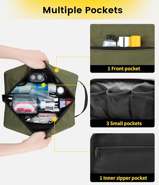 Vorspack Travel Toiletry Bag for Men - Hanging Toiletries Bag Water Resistant Travel Bag for Toiletries Accessories
