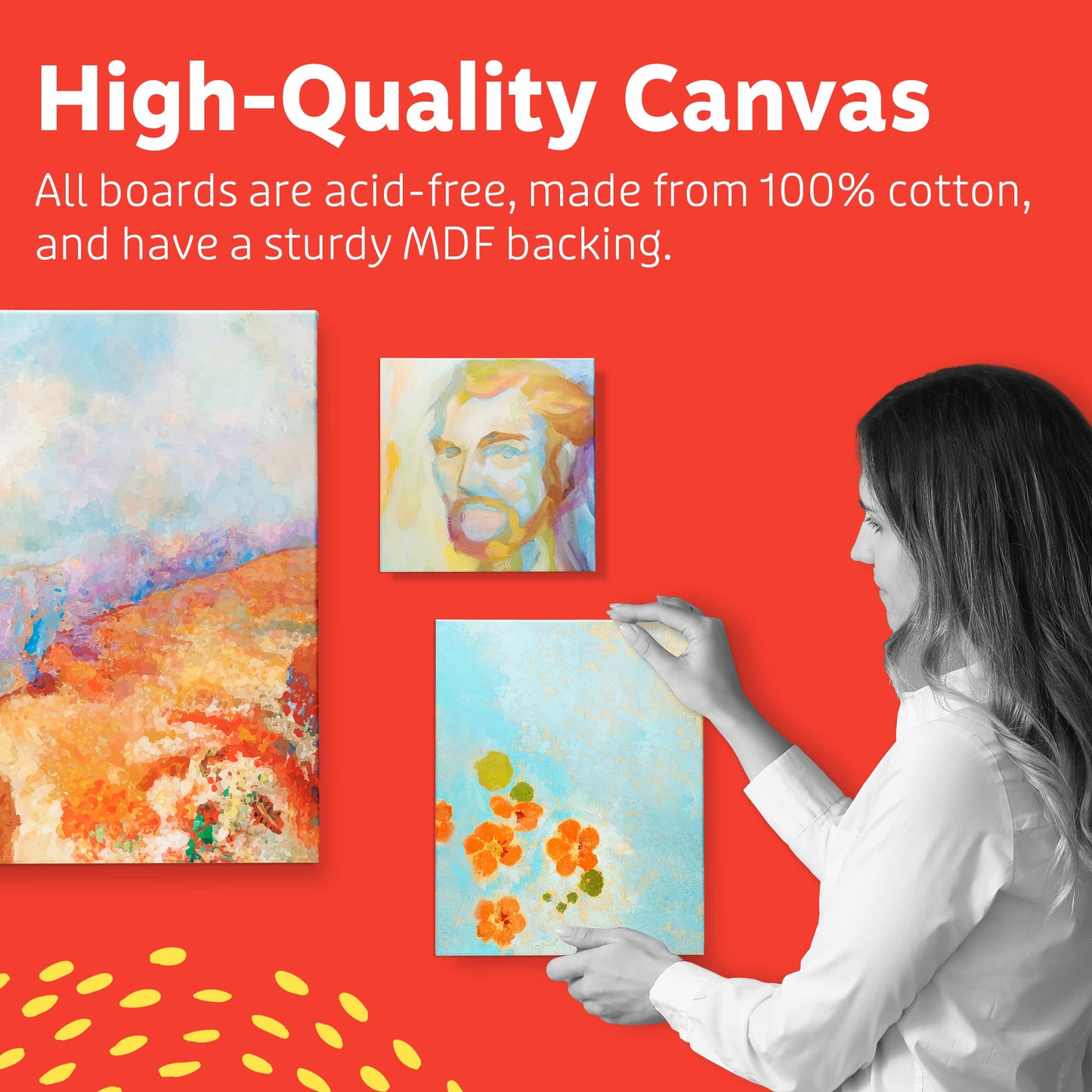 Artlicious Canvases for Painting - Pack of 12, 12 x 16 Inch Blank White Canvas Boards - 100% Cotton Art Panels for Oil, Acrylic & Watercolor Paint