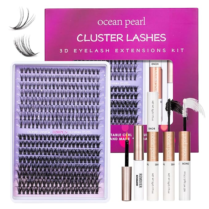 Individual Lashes with bond and seal Lash Remover DIY Lash Extension Kit 320 Pcs Cluster Lashes 10-16mm Natural Light C/D False Eyelashes for Beginner Makeup at Home (20D+50DÃ¯Â¼Â