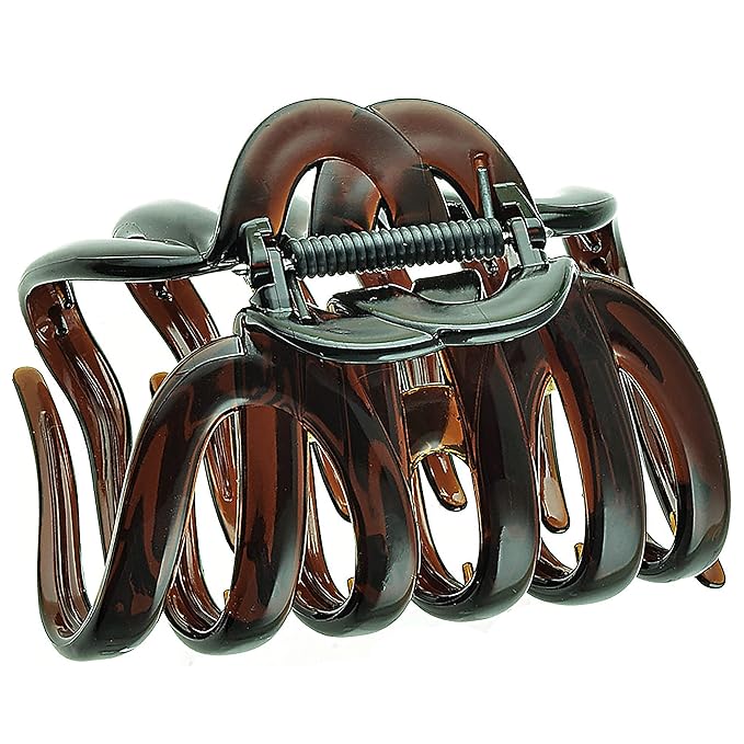 Camila Paris AD718 Octopus French Claw Clip for Women Ã¢ÂÂ Large 3.5 Inch Hair Clip for Thick Hair, Long Curly Wavy Hair, XL Strong No-Slip Grip, Cellulose Acetate, Made in France