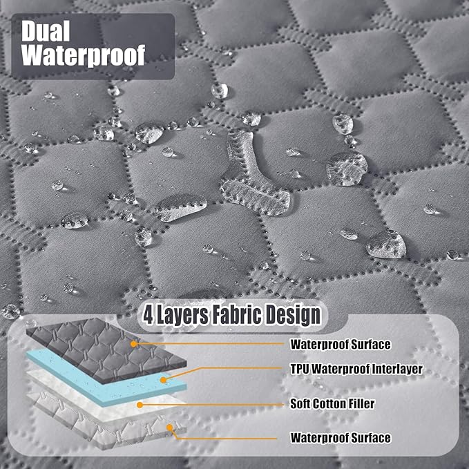 Smiry Waterproof Dog Bed Cover Blanket, Soft Reversible Pet Blanket, Washable Leakproof Cats Dogs Couch Cover for Sofa, Couch, Furniture (30x70 Inch, Grey/Light Grey)