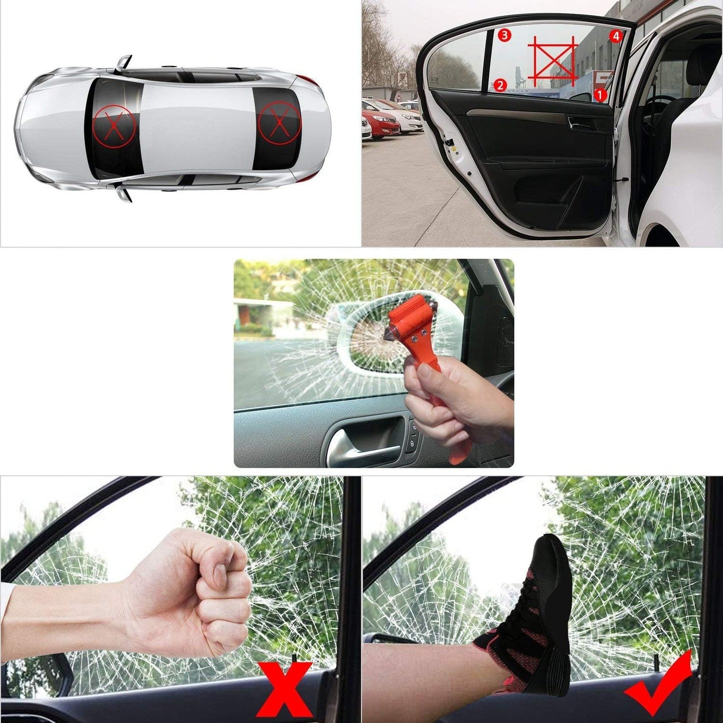 10 PCS Car Safety Hammer Emergency Escape Tool Auto Car Window Glass Hammer Breaker and Seat Belt Cutter Escape 2-in-1 for Family Rescue & Auto Emergency Escape Tools