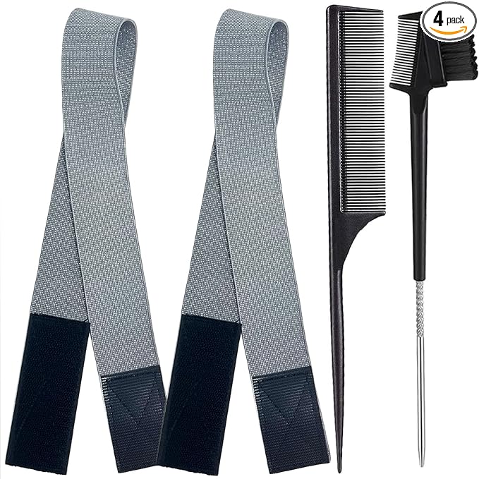 Elastic Bands for Lace Frontal Wigs and Edges - Adjustable Edge Wrap with Magic Buckle, Melting Band to Lay Edges and Keep Wig Grip - 2 Pcs Wig Accessories
