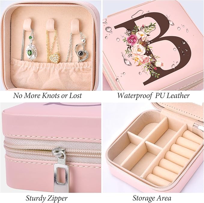 Christmas Gifts for Teen Girls, Travel Jewelry Case Box Organizer Personalized Gifts for Mom Wife Women, Necklace Earrings Box Gift for Teen Girls