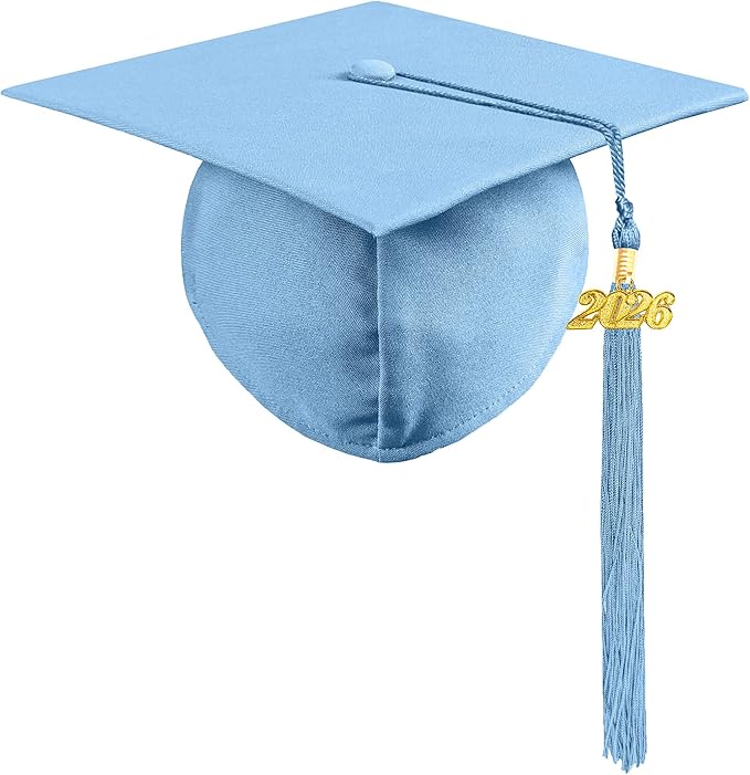 Graduation Cap with 2026 Tassel Year Charm Black Graduation Cap for High School & Bachelor