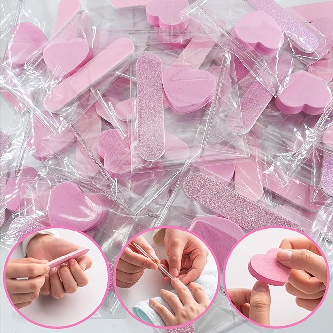 30 Sets Nail Kits 3-Piece, Nail Files 240 Grit, Nail Buffer Block 100/180 Grit, Crystal Stick, Individually Packaged Nail Tool Kit Suitable for Fingernails, Toenails & Press on Nail