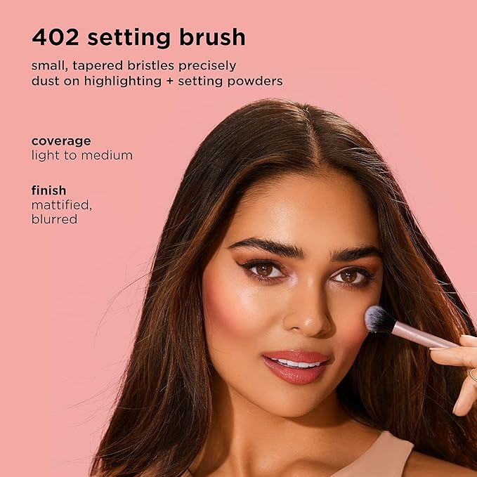 Real Techniques Setting Brush With Ultra Plush Custom Cut Synthetic Bristles and Extended Aluminum Ferrules to Build Coverage