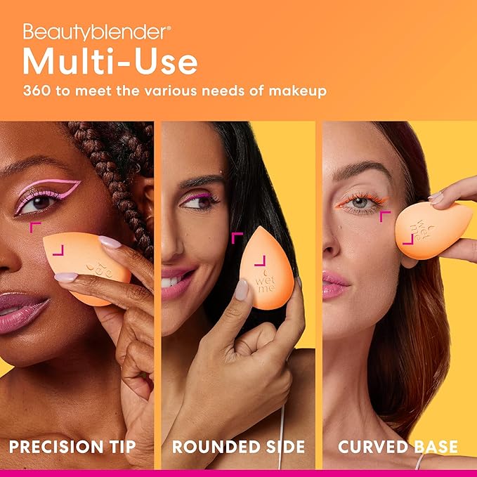 Beautyblender® Beam Beauty Blender Makeup Sponge, Super-Soft Foam Easily Blends Foundations, Powders & Creams, Made in USA, Reusable, Washable, Streak Free Application