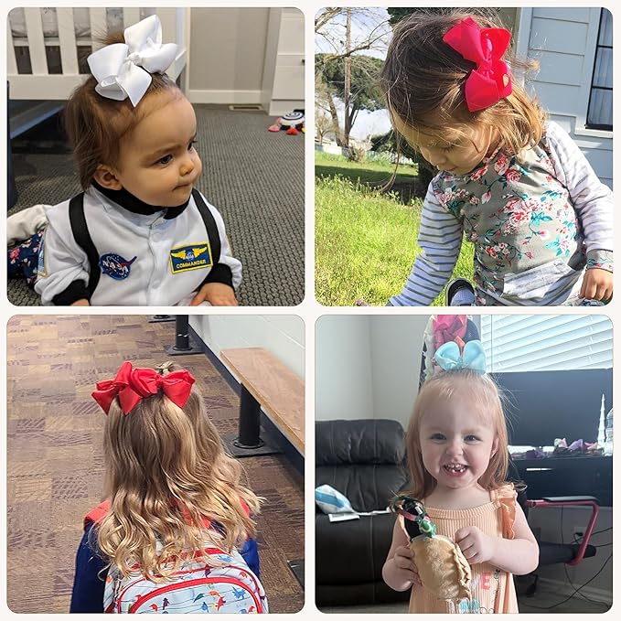 CÉLLOT 40PCS 4.5 Inch Hair Bows for Girls Grosgrain Ribbon Toddler Hair Accessories with Alligator Clips for Baby Girls Toddlers Kids in Pairs