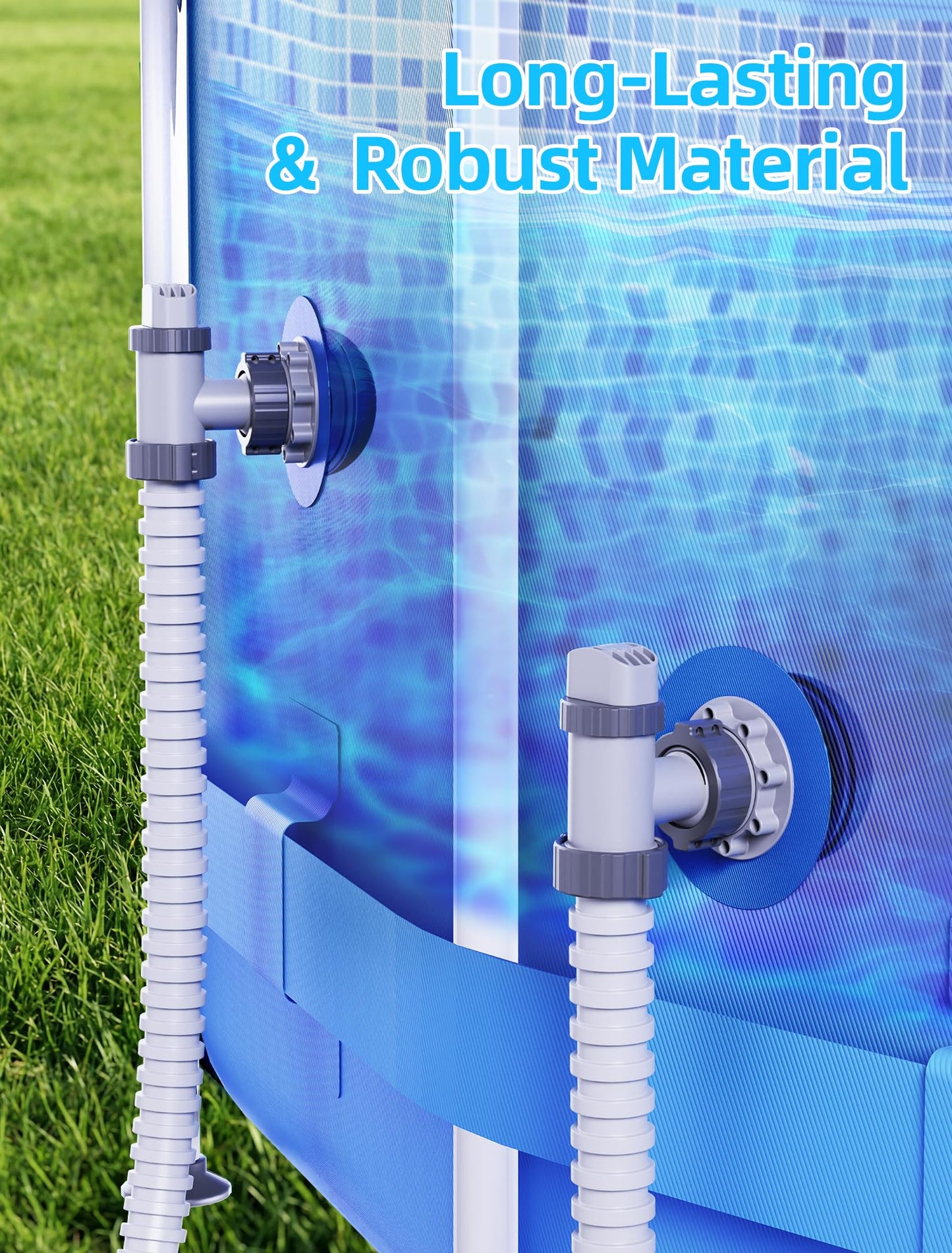 POOLHOUR Above Ground Pool Inlet & Return Replacement Kit with Plunger Valve, 1.5" Outlet Strainer Connector & Jet Nozzle & Strainer Grid, Compatible with I*tex/Col*m*n Pool Parts & Sand Pumps