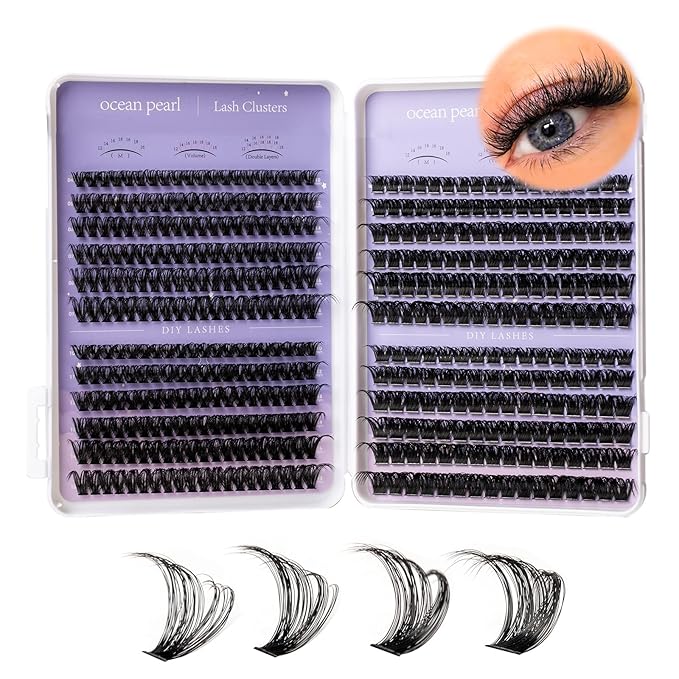 Ocean Pearl Lash 564ct Lash Clusters, 10-18mm Individual Cluster Lashes, 60D/80D/100D/150D Volume Eyelash Clusters, Thick Volume Cluster Eyelash Extensions, Soft Natural-Looking Lashes,Lashes Clusters
