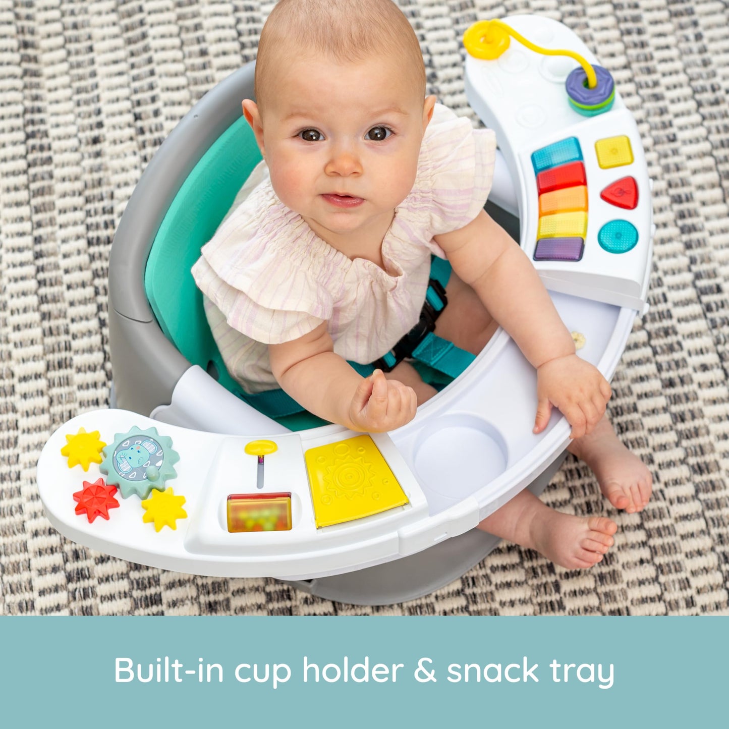 Infantino Music & Lights 3-in-1 Discovery Seat & Booster, Interactive Toddler Seat for Dining Table or Kitchen Chair, Baby Activity Center & Snack Tray, 20 Sounds & Songs, Lightweight Baby Essentials