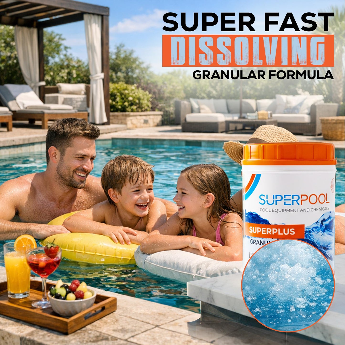 SuperPool pH Up for Swimming Pools, Hot Tubs & Spas – Fast Dissolving Granular pH Increaser, Raises Low pH Levels, Clear Balanced Water, Professional Pool Chemicals