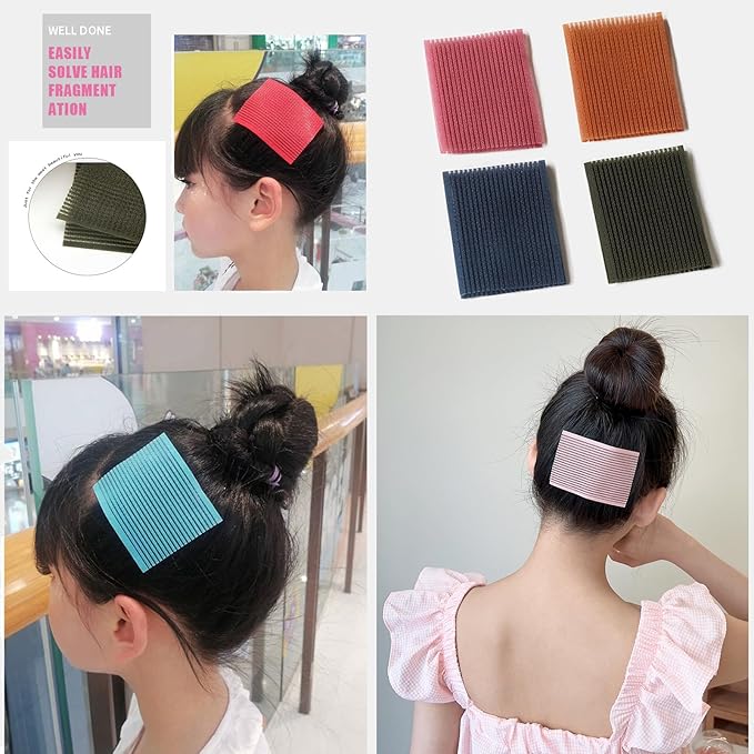 Hair pad packing 16 PCS Hair Pad Bangs patch for Men and Women accessories hair clips for styling sectioning (Pink Coffee Dark Green Dark Blue) US157