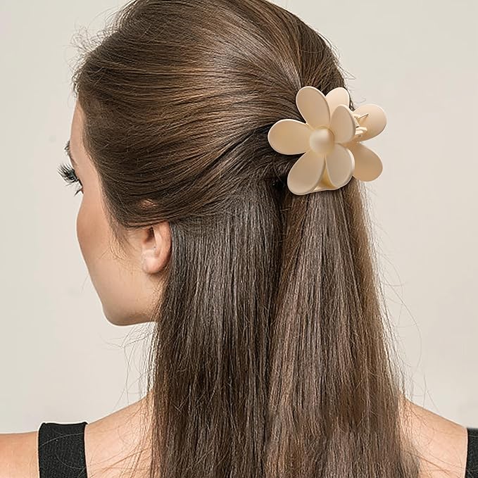 Sunolga 8PCS Hair Clips for Women, Flower Claw Clips for Thick Hair, Non-Slip Hair Accessories with Multi-Styles, Gradient Color Hair Clips and Variety Pack, Ideal for Girls