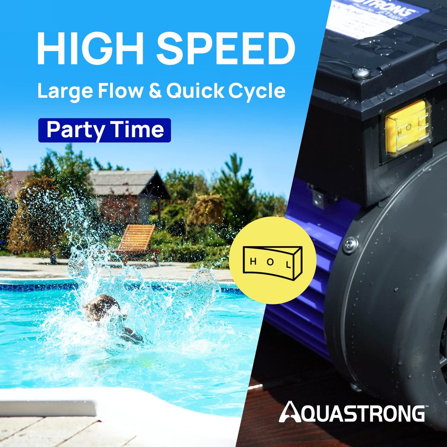 Aquastrong In/Above Ground Pool Pump High Flow Self Primming Swimming Pool Pump,Deep Blue