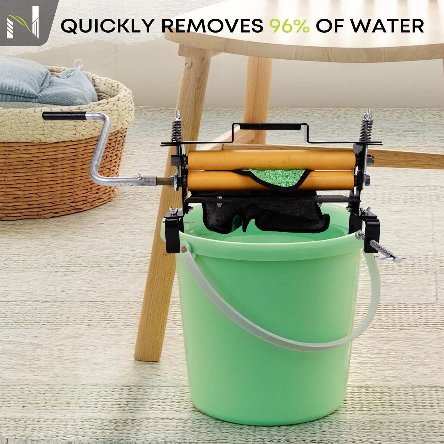 Heavy Duty Clothes Wringer, Hand Crank Laundry Wringer for Efficient Water Extraction, Perfect for Towels, Chamois, Sponges & Portable Washing Machines