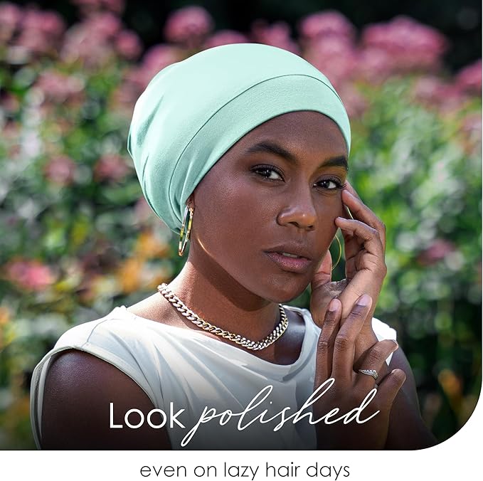 CAPLORD Satin Bonnet for Sleeping, Curly Hair Wrap Sleep for Men, Adjustable Silk Beanies for Women, Silk Hair Bonnet