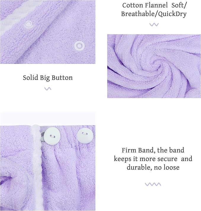 Towel Wrap Women Shower Robe Adjustable Closure Bathrobe with Hair Drying Towel & Spa Wraps