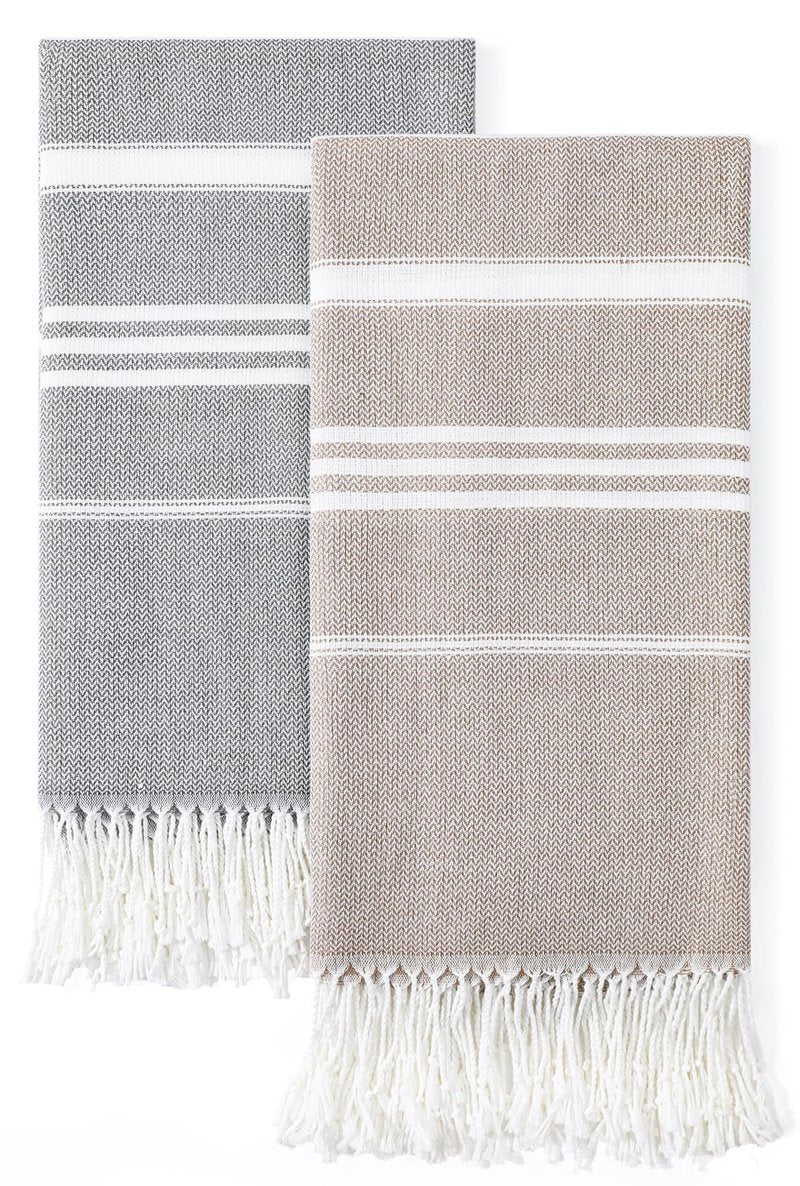 2 Packs Cotton Turkish Beach Towels Sand Free Quick Dry Oversized Bath Pool Swim Towel Large Extra Xl Big Blanket Adult Travel Essentials Cruise Accessories Must Haves Clearance Vacation Stuff