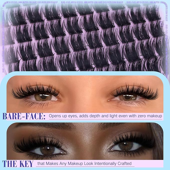 Wispy Lash Clusters Manga Eyelash Clusters Spikes10-16MM Volume Cluster Eyelash Extensions D-Curly Individual Lashes Anime Fluffy Lashes Clusters by Newcally
