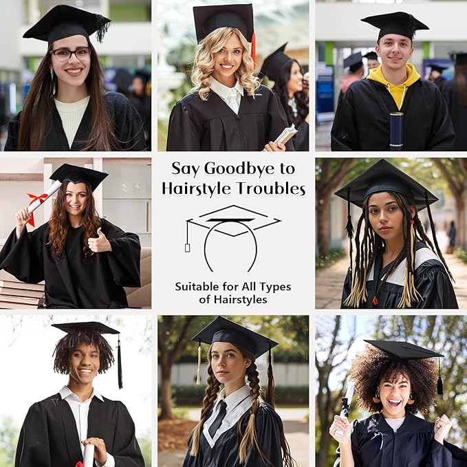 Phoncoo 1 Pack Graduation Cap Headband, Upgrade Grad Cap Headband Insert - Secures Your Graduation Caps and Keeps Hairstyle