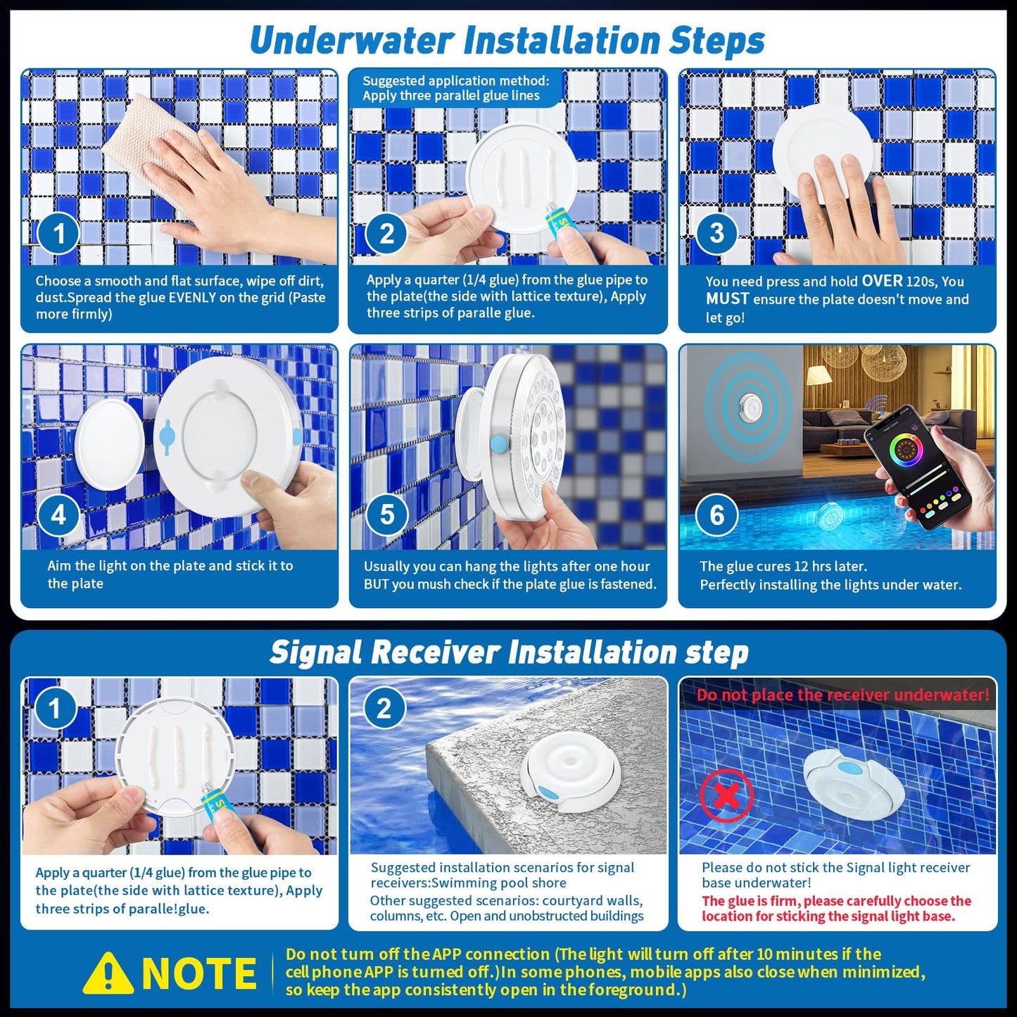 VIDOME Rechargeable Submersible Pool Lights - Waterproof Underwater Pool Lights Charging Battery Operated Remote Controlled 16 Color Changing Hot Tub Lights with Magnet for Pool Pond
