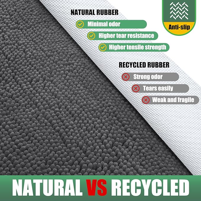IM HOME Chenille Absorbent Outdoor Doormat 72" x 48", Washable Muddy Door Mats for Dog Non Slip Indoor Doormats Dog Mat for Muddy Paw Front Inside Doormats for Entryway Grey