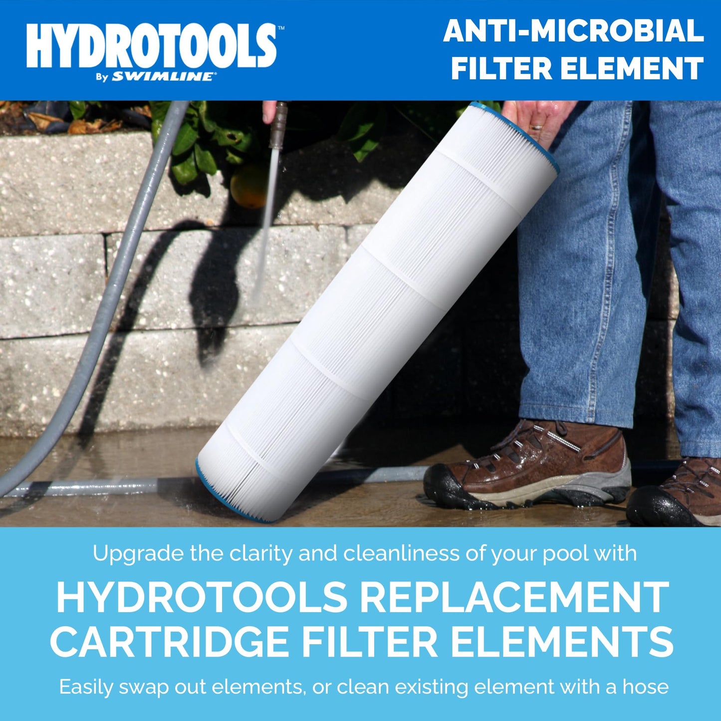 SWIMLINE HydroTools Above-Ground Pool Replacement Filter Element, 100 Sq. Ft. High-Performance Filter for Sure-Flo Cartridge Pump System, Element Only