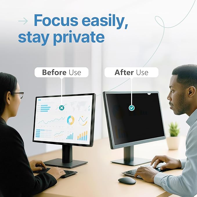 VINTEZ 31.5 Inch 16:0.9 Privacy Screen for Computer Monitor and Laptop - Anti Glare Protector Film Blue Light Filter Eye Protection - Computer Screen Privacy Shield, [1 Pack]