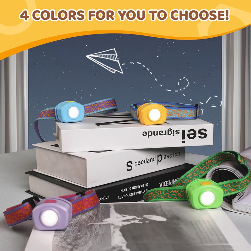 EverBrite LED Headlamp Rechargeable Kids Headlamp with RGB Mode and Adjustable Headband, 3 Modes Multicolor Headlamp for Kids, Bright Kids Head Lamp for Camping, Reading, Exploring, Hiking, Birthday